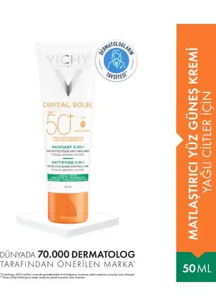 Vichy Capital Soleil SPF 50+ Yüz Güneş Kremi: Hassas ve Yağlı Ciltler İçin Yüksek Koruma