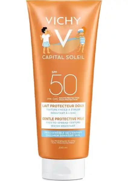 Vichy Capital Soleil SPF50+ Hassas Ciltler İçin Güçlü ve Suya Dayanıklı Güneş Koruyucu Milk