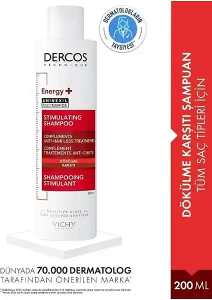 Vichy Dercos Energy+ Dökülme Karşıtı Şampuan: Güçlü ve Sağlıklı Saçlar İçin Etkili Çözüm