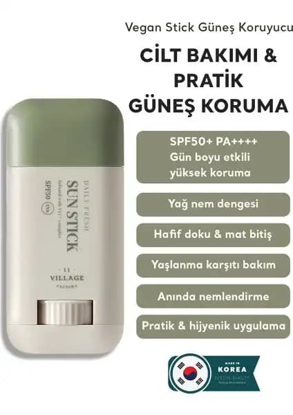 Village 11 Factory Günlük Taze Sun Stick SPF50+ PA++++ Güneş Koruyucu Ürün İncelemesi