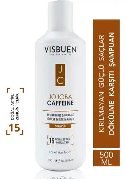 Visbuen Jojoba & Kafein Doğal Aktifli Saç Dökülmesine ve Kırılmasına Karşı Şampuan