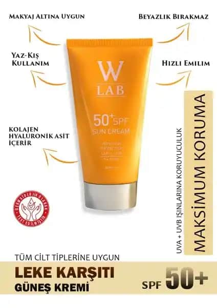 W-Lab Güneş Kremi 50+ SPF ile Güçlü Güneş Koruması ve Cilt Sağlığı İçin Uygun Çözüm