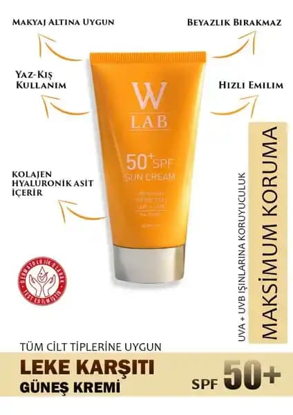 W-Lab Güneş Kremi 50+ SPF ile Güçlü Güneş Koruması ve Cilt Sağlığı İçin Uygun Çözüm