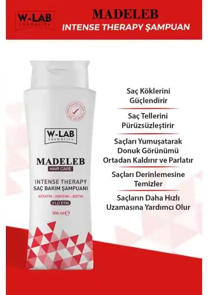 W-Lab Madeleb Keratin Şampuanı Saç Sağlığını Güçlendiren ve Onaran Formül