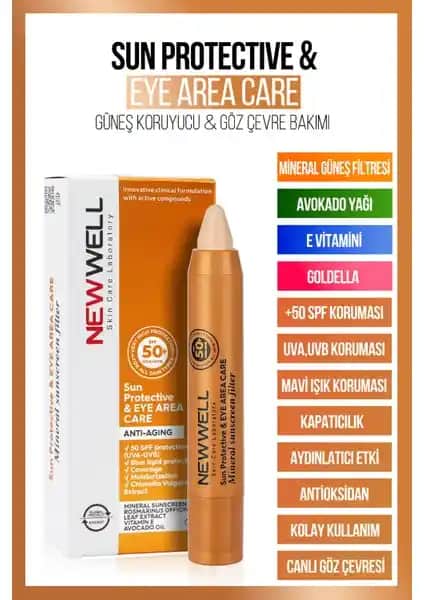 Well Güneş Korumalı Göz Çevresi Concealer Krem 50+ SPF ile genç ve sağlıklı görünüm