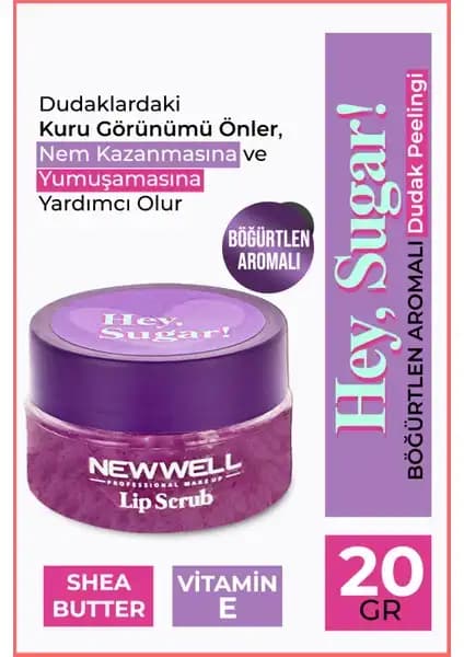 Well Hey Sugar Böğürtlen Aromalı Dudak Peelingi Doğal İçeriklerle Kurumuş Dudaklara Özel Bakım