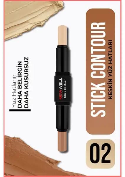 Well Stick Contour No 02 ile doğal ve kalıcı makyaj uygulamaları