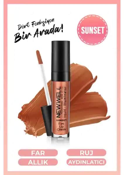 Yeni Çok Yönlü Liquid Illuminator Allık Sunset ile Doğal ve Parlak Makyaj Deneyimi