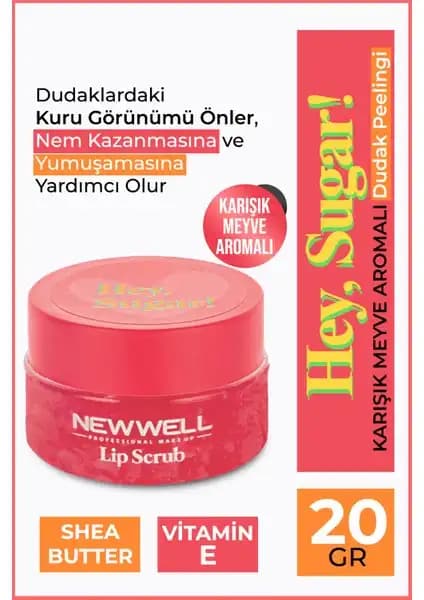 Yeni Hey Sugar Meyve Aromalı Dudak Peelingi ile Dudaklarınızı Sağlıklı ve Pürüzsüz Yapın