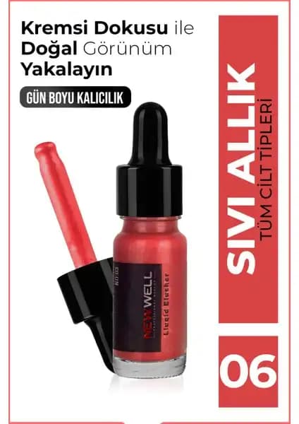 Yeni Well Sıvı Allık (Mat) NO06 ile Doğal ve Parlak Makyaj Uygulaması