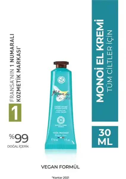 Yves Rocher Monoi El Kremi Tropikal Esintili Nemlendirici ve Günlük Bakım Ürünü