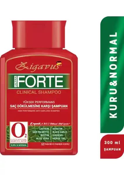 Zigavus Forte Ultra Clinical Şampuan Kuru ve Normal Saçlar İçin Güçlendirici Bakım Ürünü