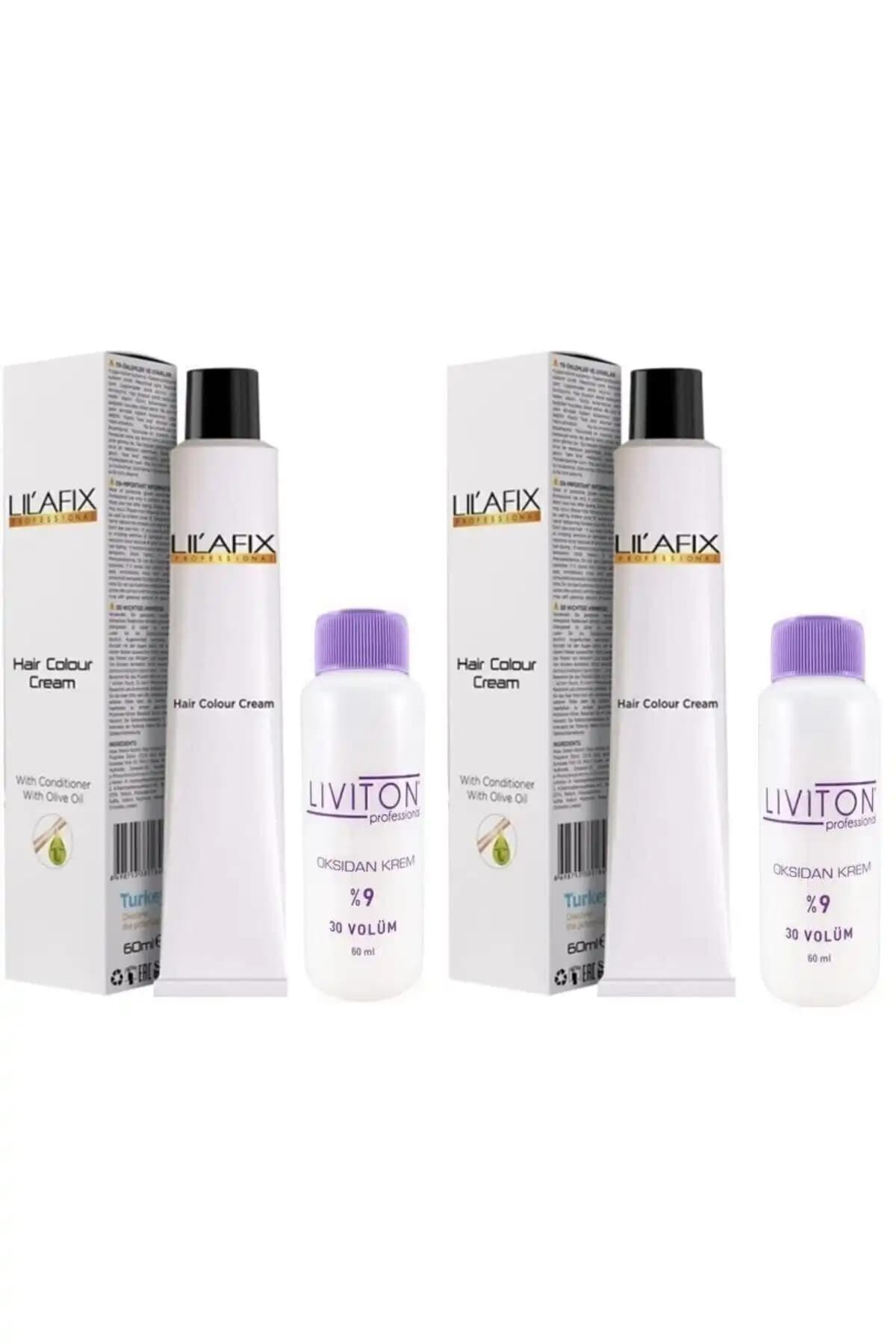 Lilafix 5/65 Çilek Kırmızısı Saç Boyası 60 Ml. (2 ADET) Liviton 30 Volüm Oksidan 60 Ml. (2 ADET)