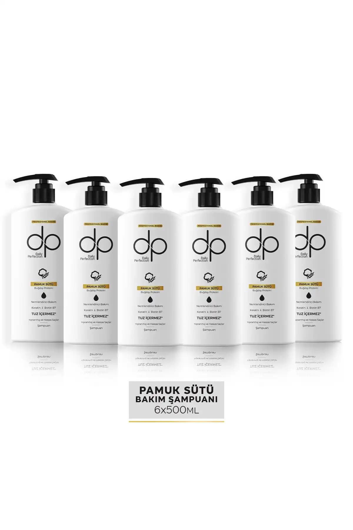 dp Daily Perfection dp Daily PerfectionTuzsuz Şampuan Pamuk Sütü Ve Buğday Protein 6 Adet 500 ml