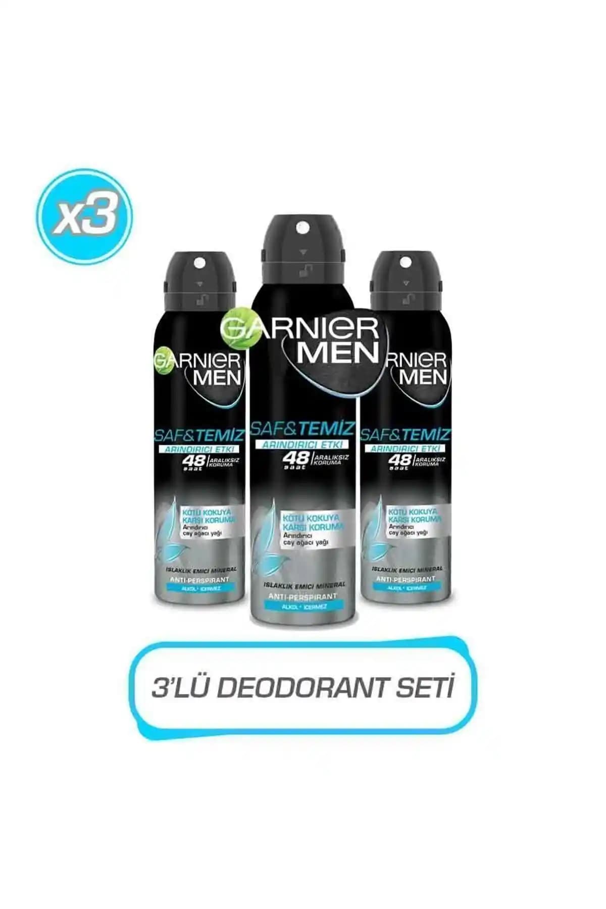 Garnier 3'lü Men Saf ve Temiz ve Ultra Kuru Aerosol Setleri Karşılaştırması