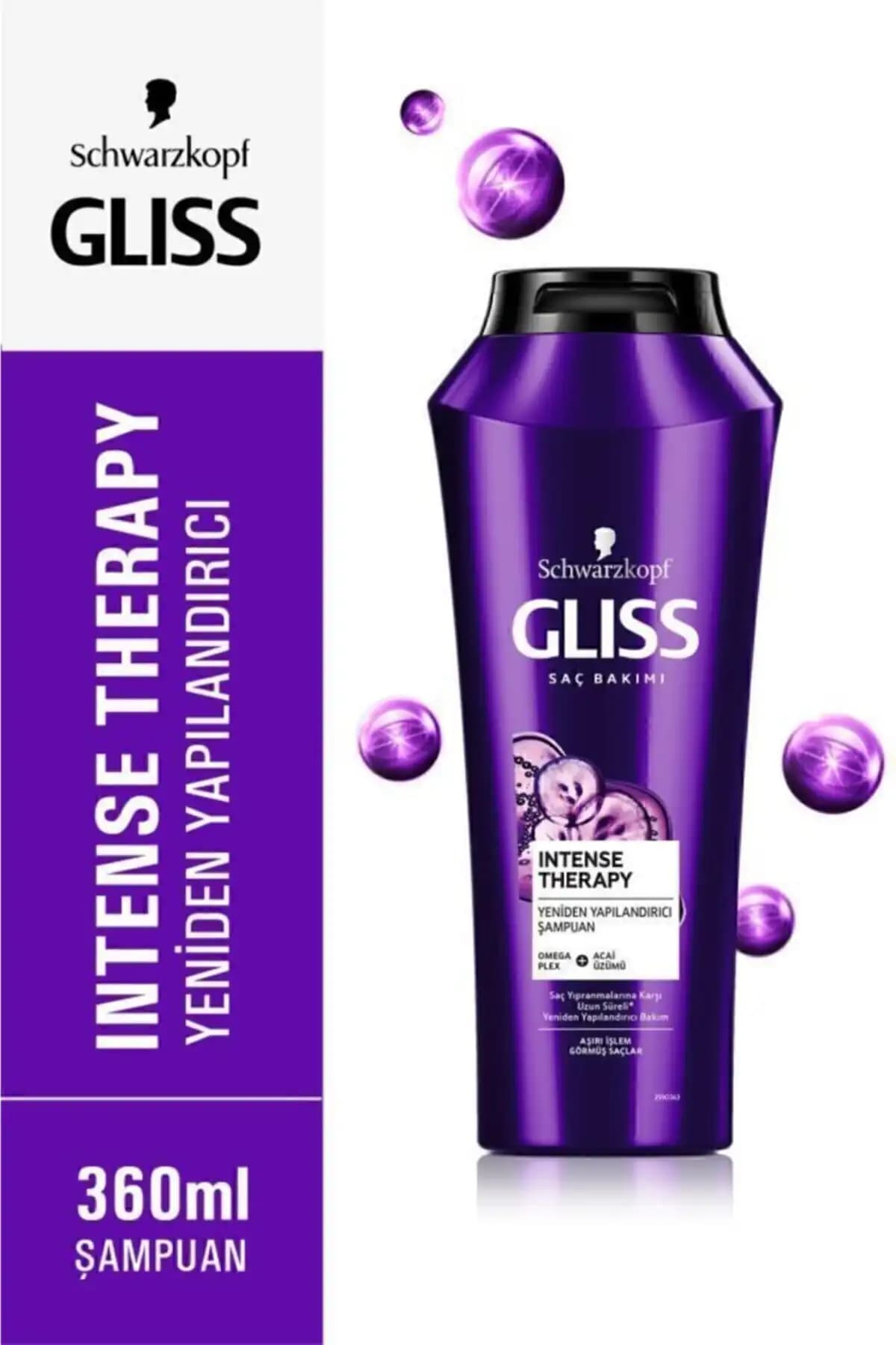 Gliss Intense Therapy Yeniden Yapılandırıcı Şampuan - Omega Plex Ve Acai Üzümü Ile 360 ml