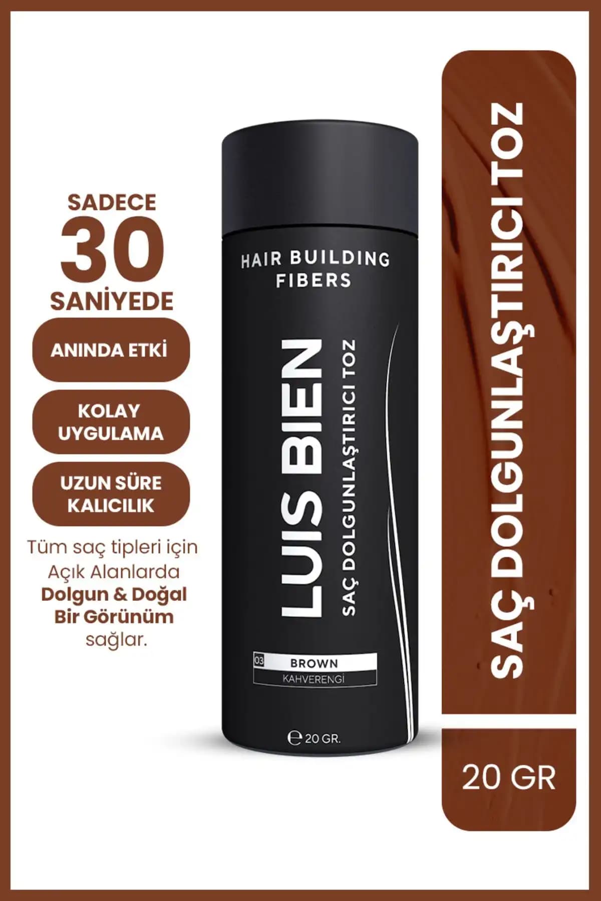 Luis Bien Saç Dolgunlaştırıcı Toz Fiber- Kahverengi 8681967480771