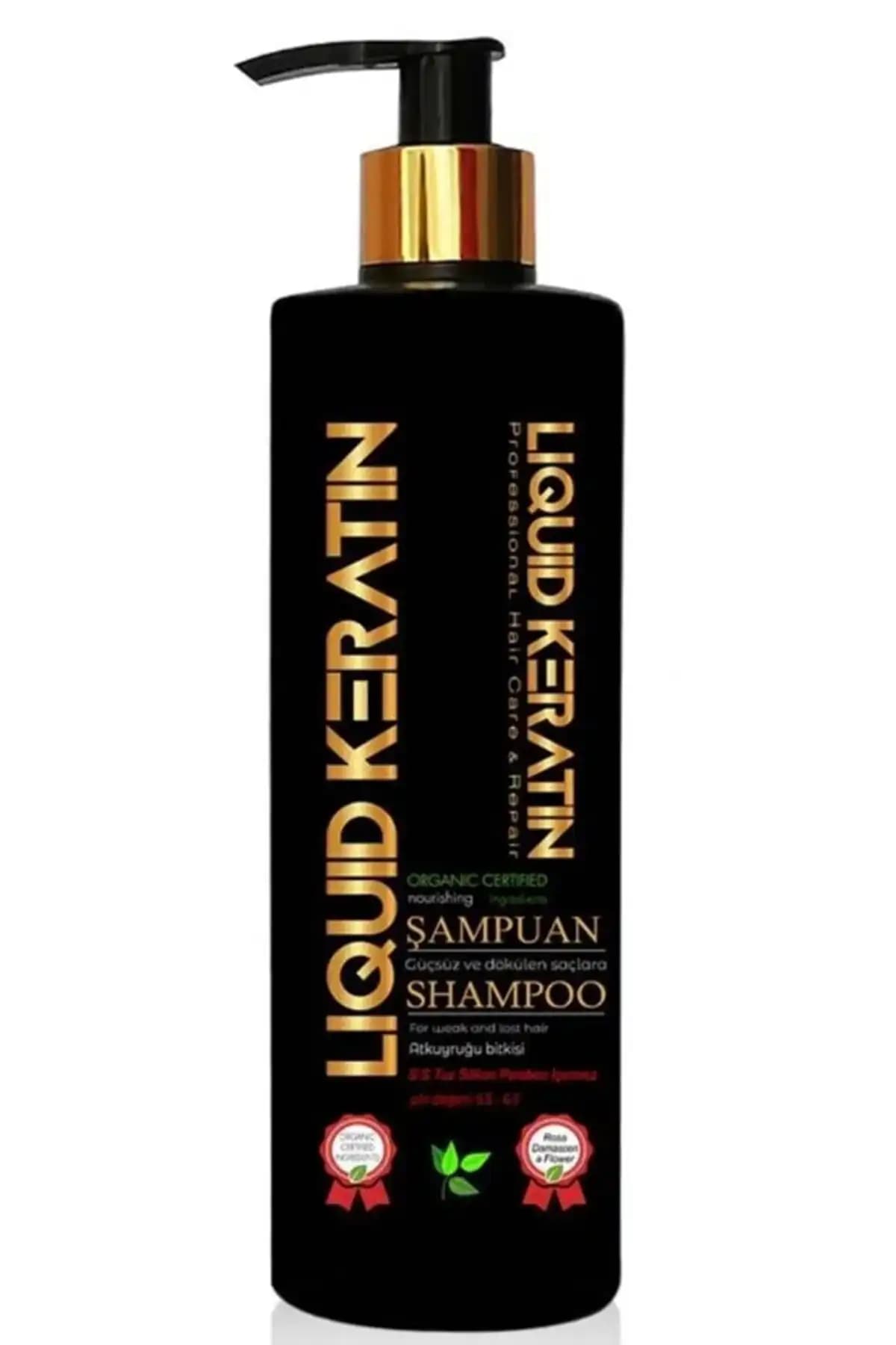 Liquid Keratin Sülfatsız Tuzsuz Besleyici Doğal Keratin Şampuanı (350ML) - Dökülme Önleyici Güçlendirici