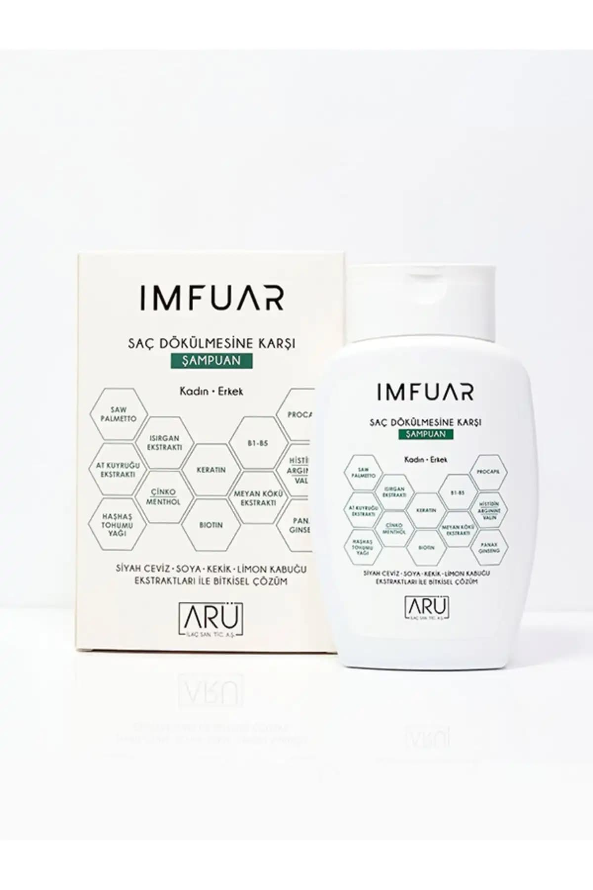 IMFUAR Saç Dökülmesine Karşı Bitkisel Şampuan 300 ml 22 Farklı Aktif Madde