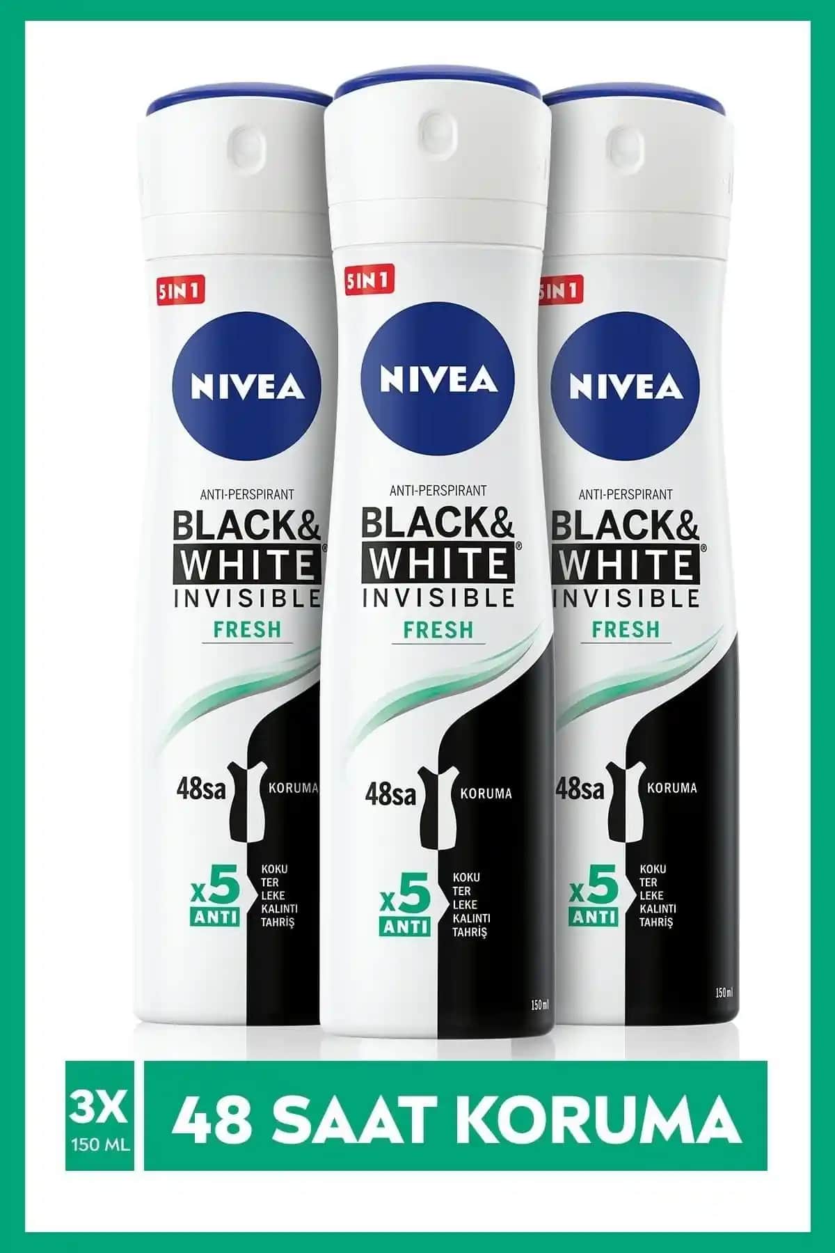 NIVEA Invisible Black&White Fresh ve Privacy Men Erkek Deodorant Karşılaştırması