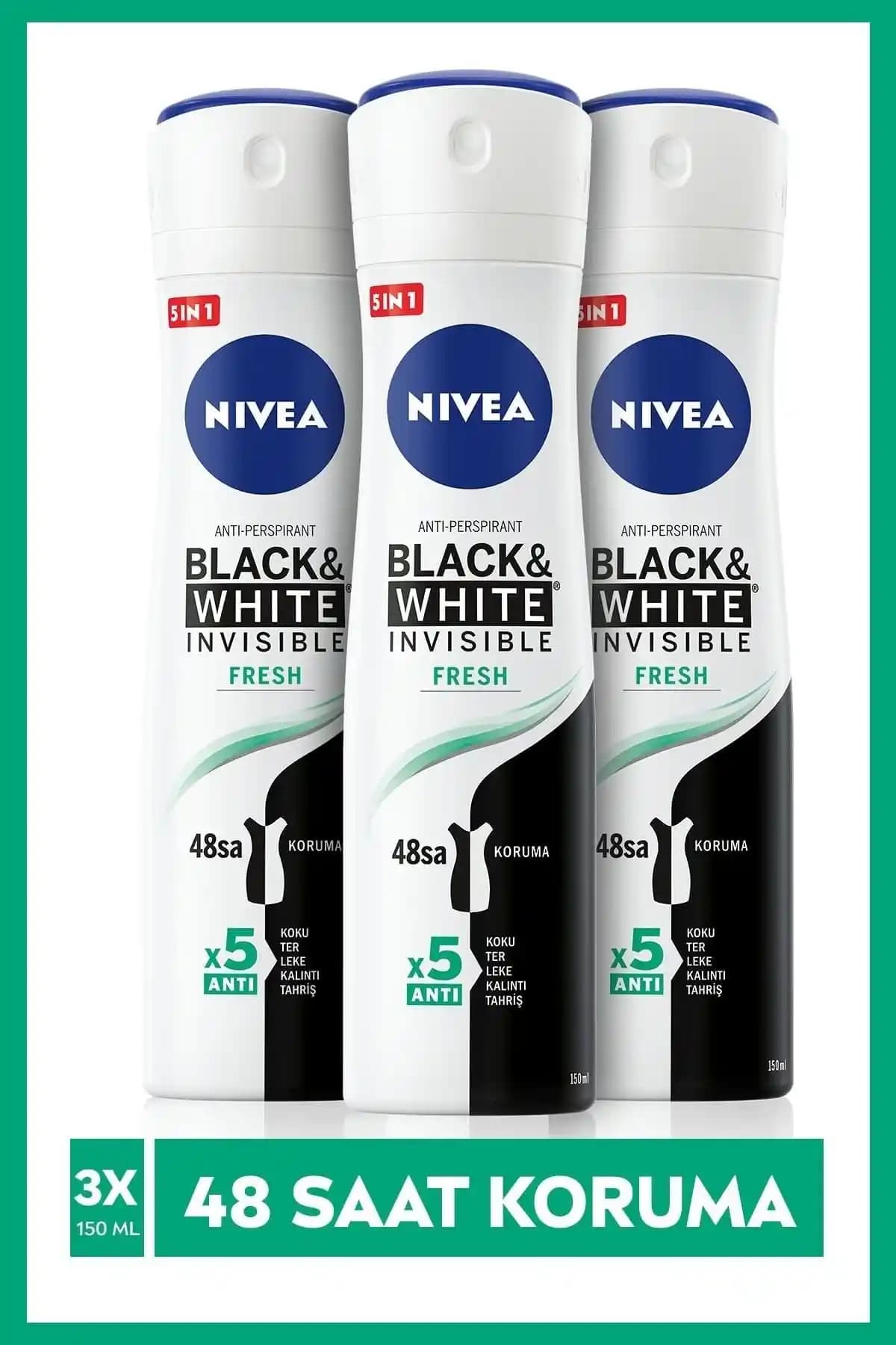 NIVEA Invisible Black&White Fresh ve Privacy Men Erkek Deodorant Karşılaştırması