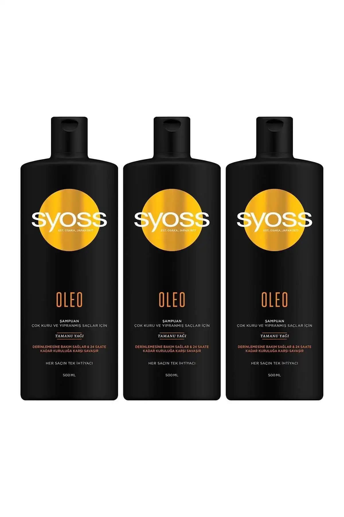 Syoss Oleo Derinlemesine Bakım Şampuan 500 ml X 3 Adet