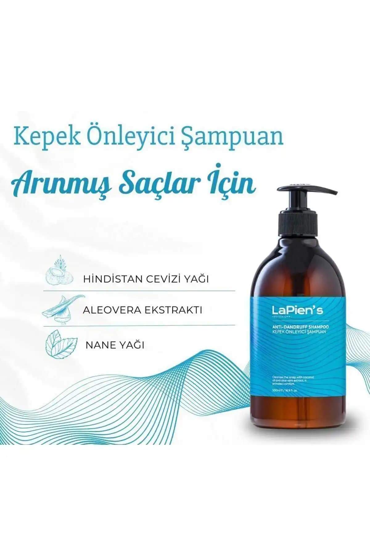 Lapien's Kepeğe Karşı Yoğun Etkili Şampuan Kepek Kaşınıtı ,yağlanma Önleyici 500 ml