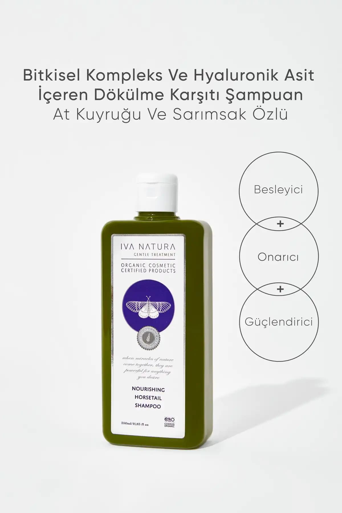 Iva Natura Bitkisel Komplex Ve Hyaluronik Asit Içeren Dökülme Karşıtı Şampuan At Kuyruğu Ve Sarımsak Özlü 350ml