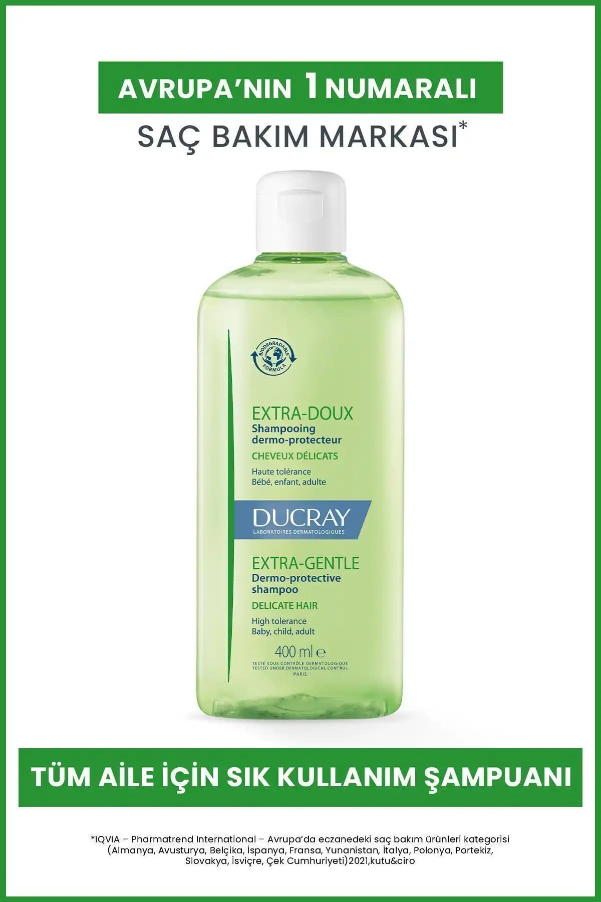 Ducray Extra Doux Tüm Aile İçin Günlük Bakım Şampuanı 400ml