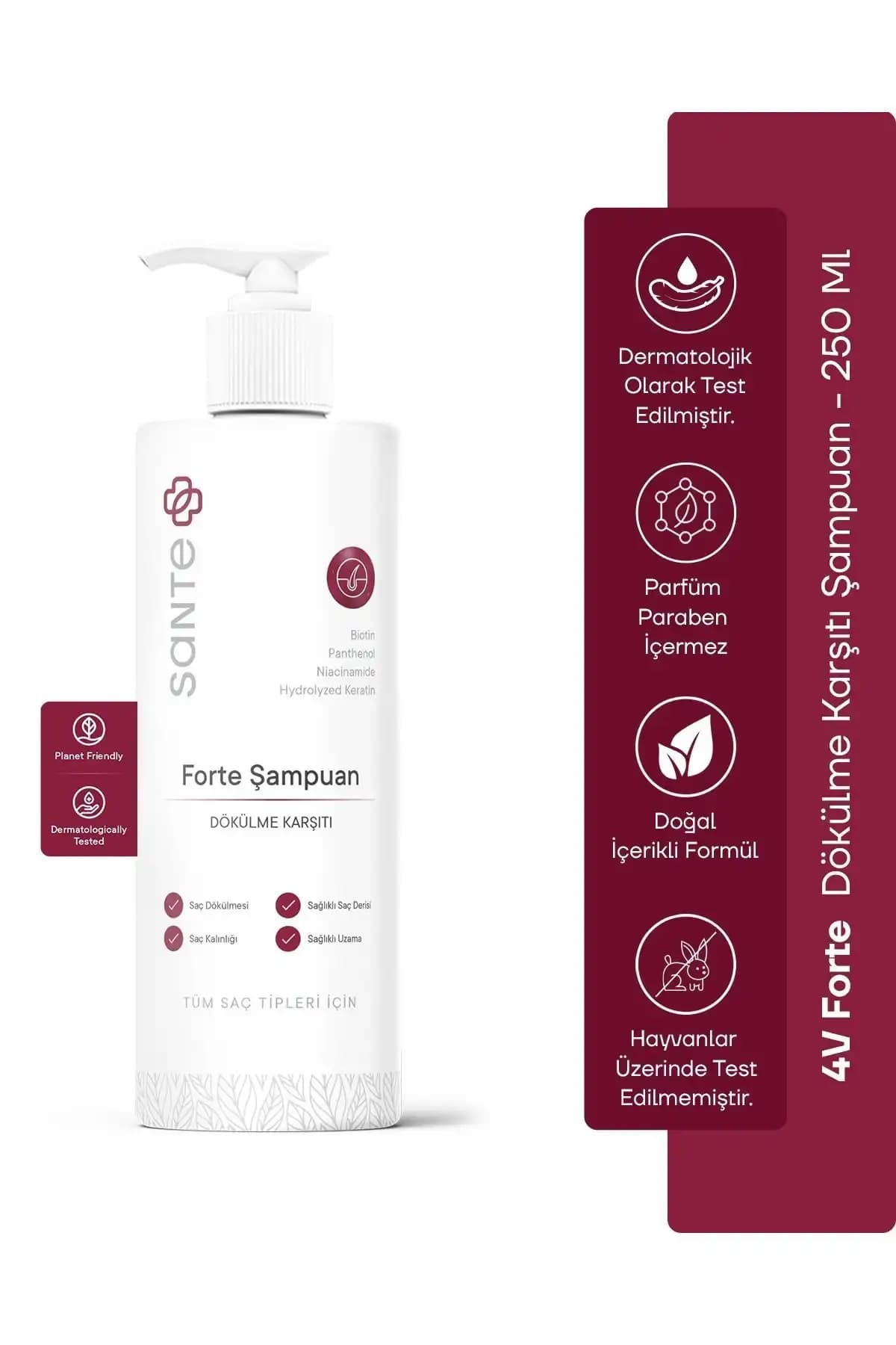 SantePlus Saç Dökülmesi Karşıtı 4v Forte Şampuan 250 ml