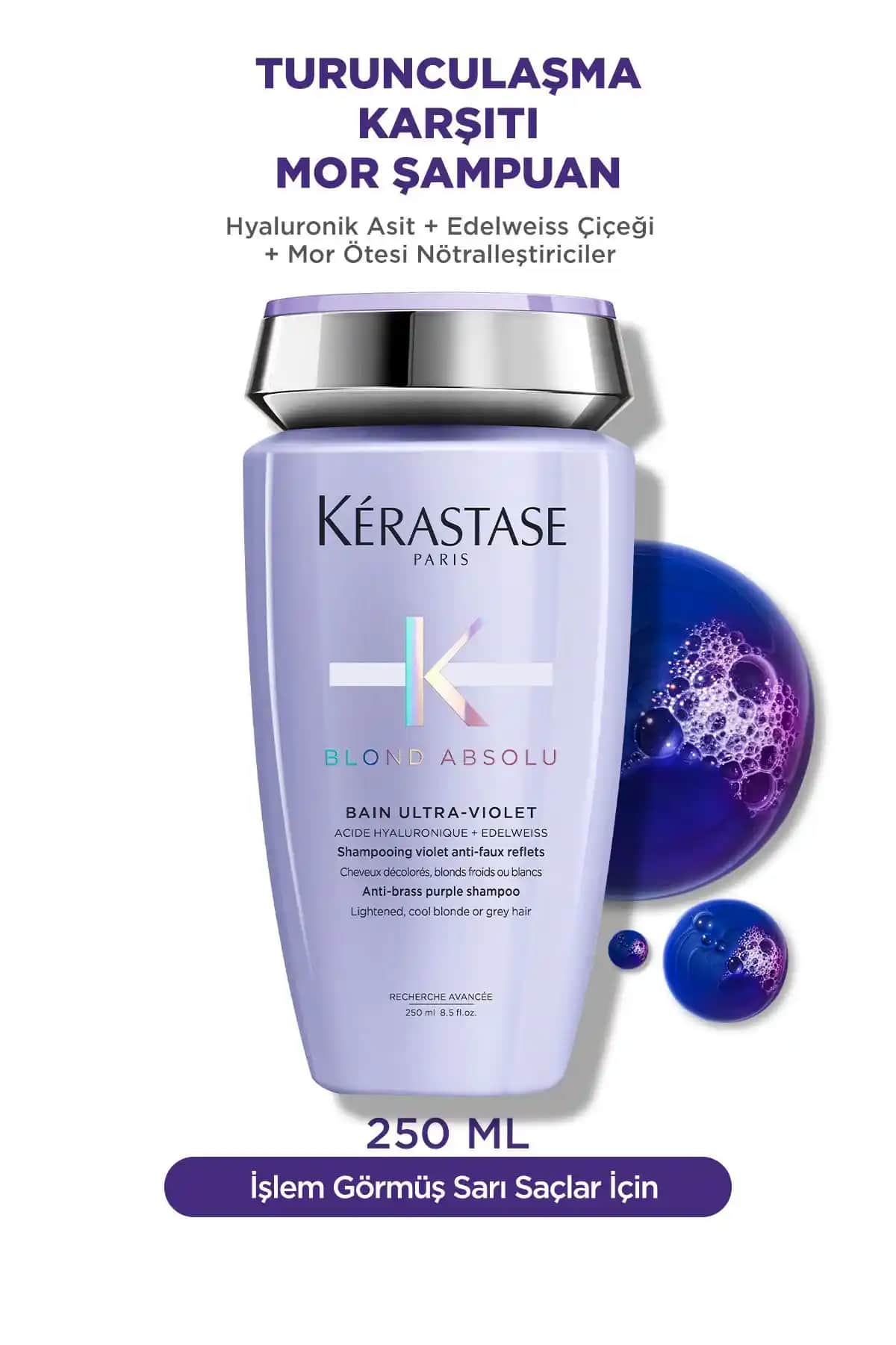 Kerastase Blond Absolu Bain Ultra-violet ve Olaplex Nº.4p Mor Şampuan Karşılaştırması