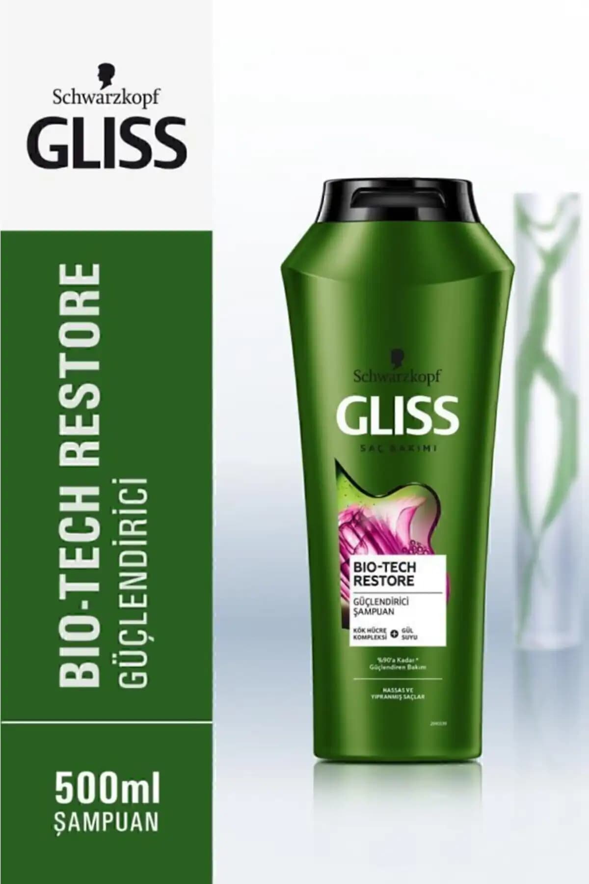 Gliss Bio-tech Restore Güçlendirici Şampuan - Kök Hücre Kompleksi Ve Gül Suyu Ile 500 ml