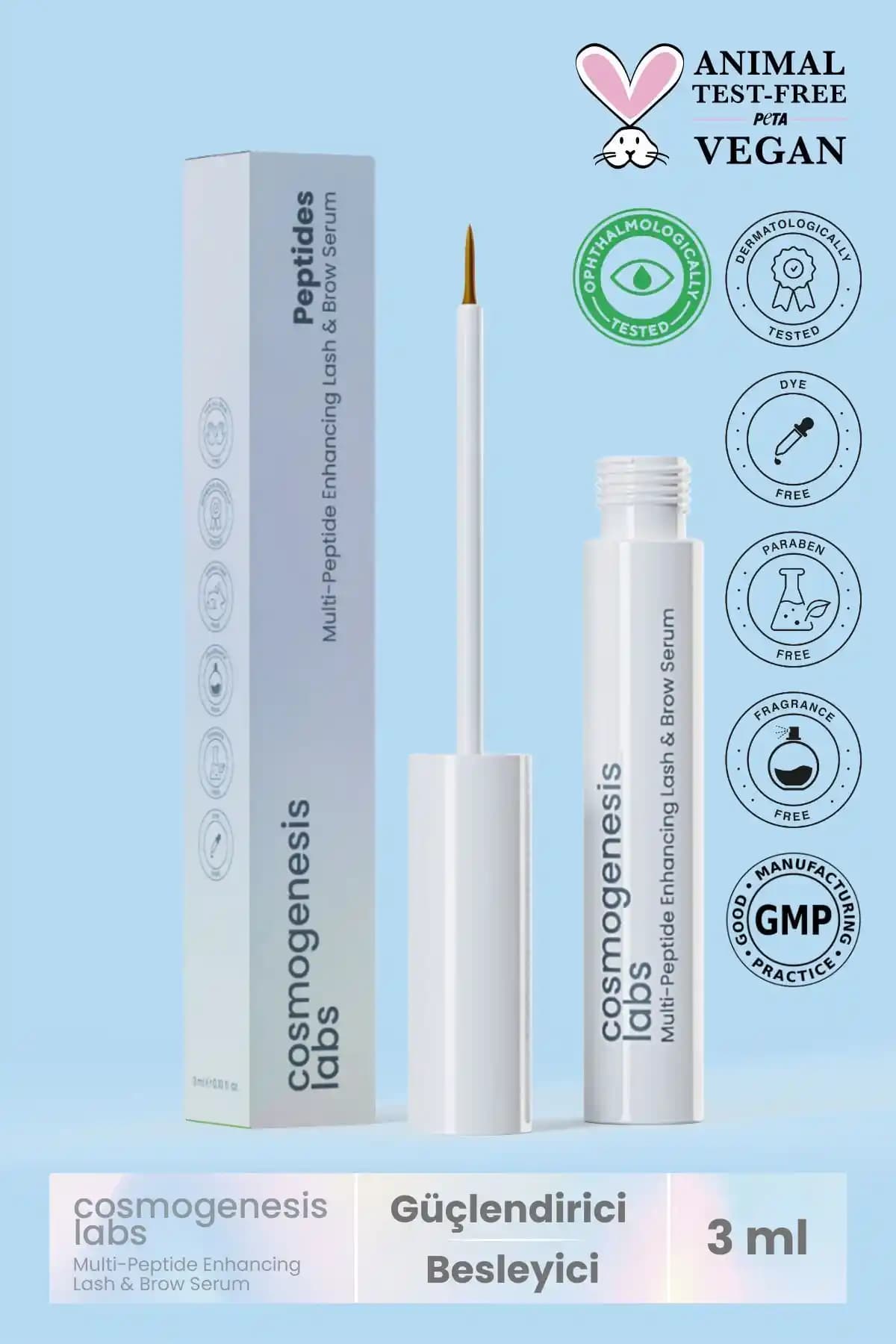 Güçlendirici Besleyici Su Bazlı Kaş Kirpik Serumu - 3ml