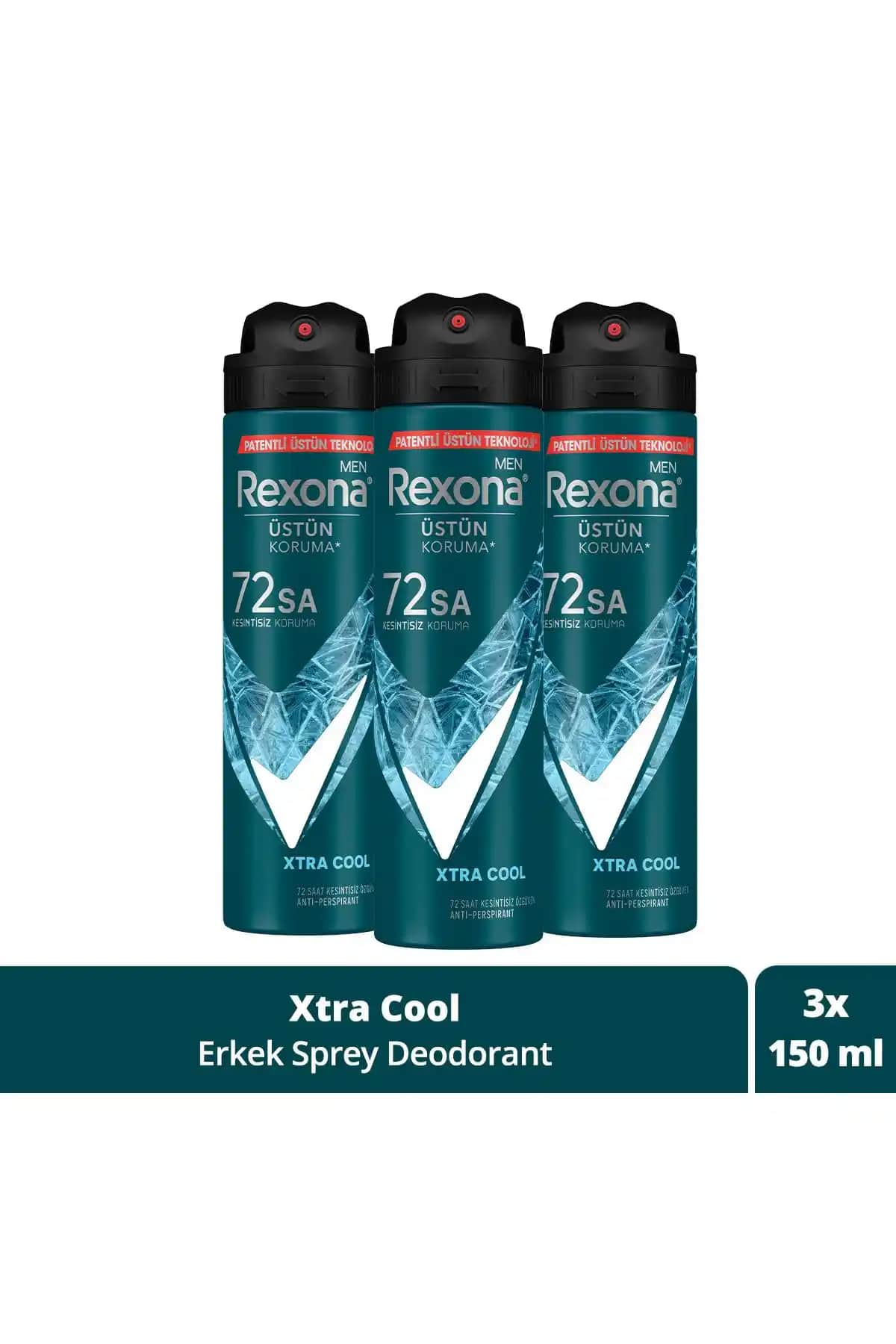 Rexona Men Erkek Sprey Deodorant Xtra Cool: 72 Saat Kesintisiz Koruma