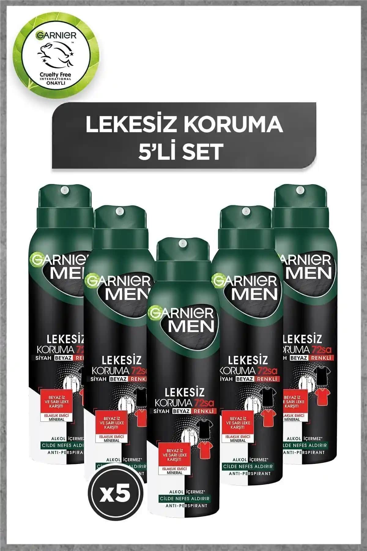 Garnier 5'li Men Lekesiz Koruma Aerosol Seti ile Uzun Süreli Koruma