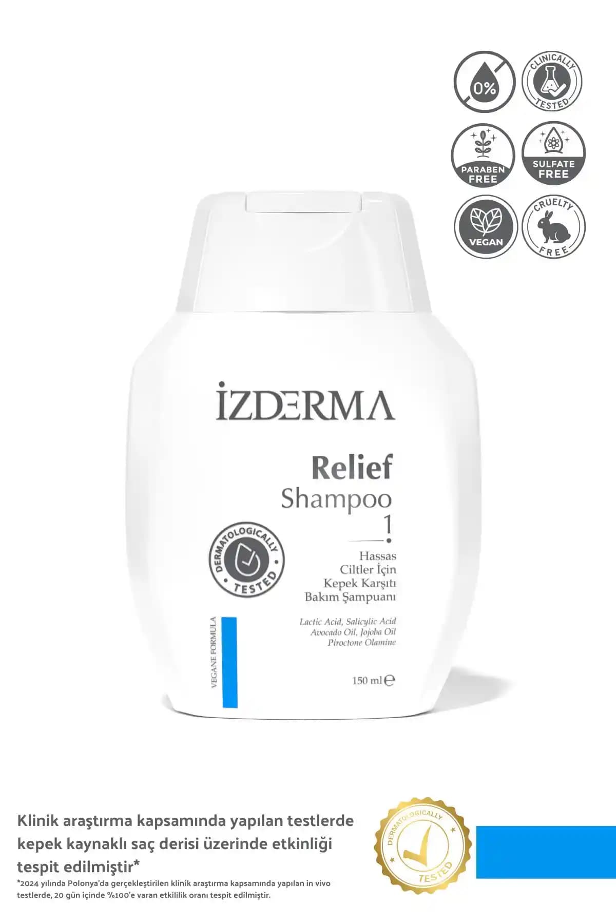 İzderma Relief: Kepek, Kaşıntı ve Pullanma Karşıtı Şampuan