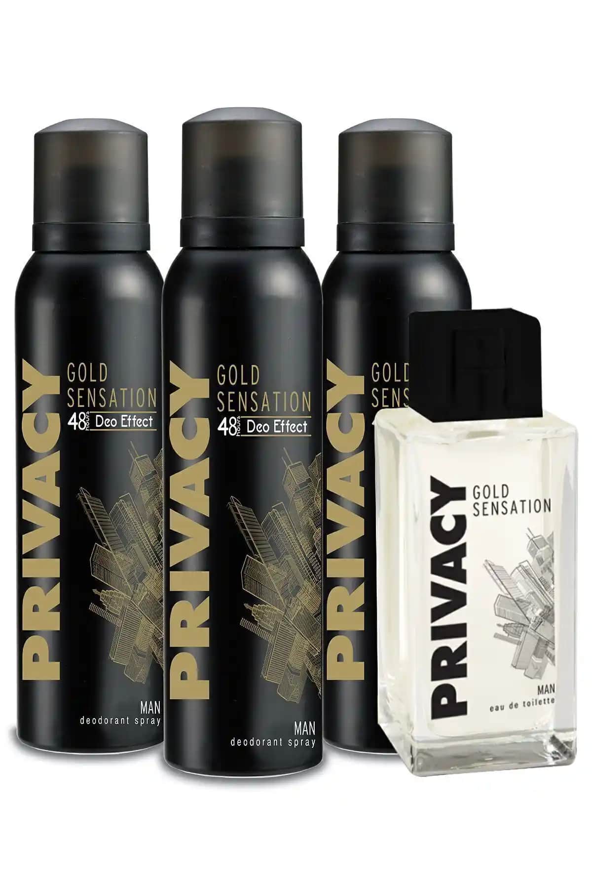 Privacy Gold Man EDT Erkek Parfüm ve Deodorant Seti: Kalıcı Ferahlık