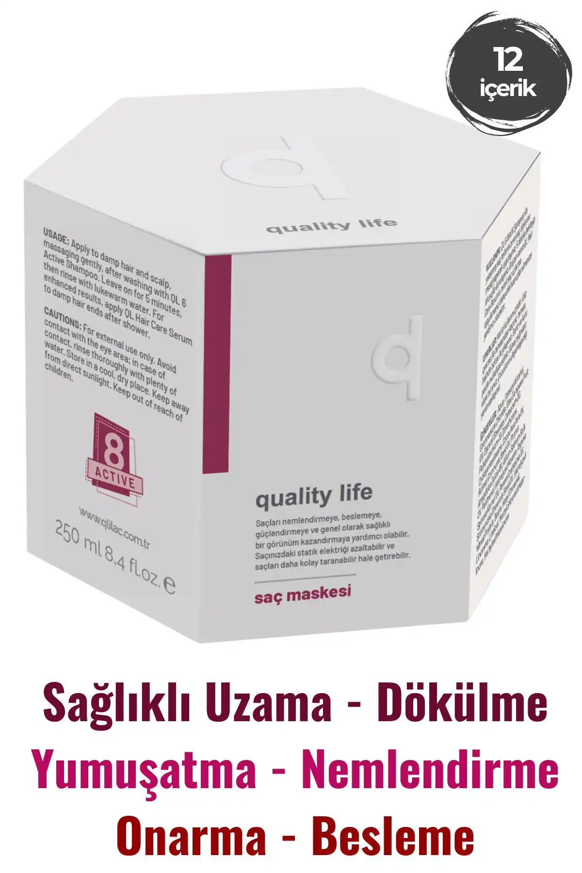Ql 8 Aktifli Saç Maskesi - Derinlemesine Bakım