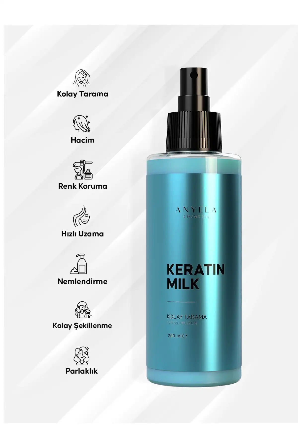 Anyela Keratin ve Kolajen Saç Bakım Sütü ile Saçlarınızda Sağlıklı ve Parlak Görünüm