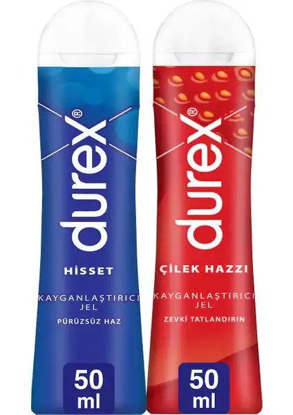 Durex Play Çilek Aromalı Kayganlaştırıcı Jel ve Hisset Jel ile Romantik Anlarınızı Artırın