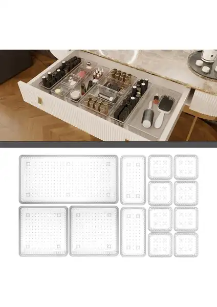 Meleni Home 13'lü Çok Amaçlı Çekmece Organizeri ile Ev ve Ofis Düzeninizi Sağlayın