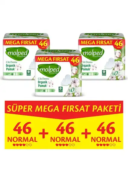 Molped Pure&Soft Organik Pamuk İçeriğiyle Konfor ve Doğallık Sunan Hijyenik Ped