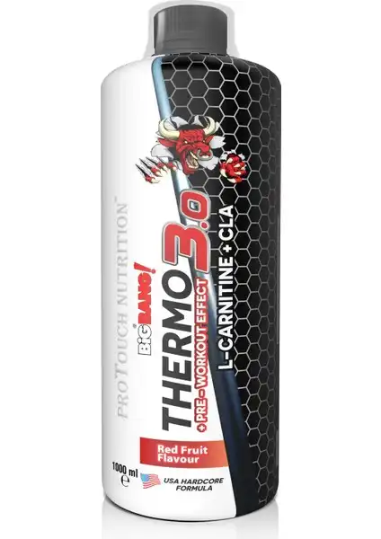Protouch Nutrition Thermo 3.0 L-Carnitine CLA 1000 ml Kırmızı Meyve Aroması ile Yağ Yakımını Destekler