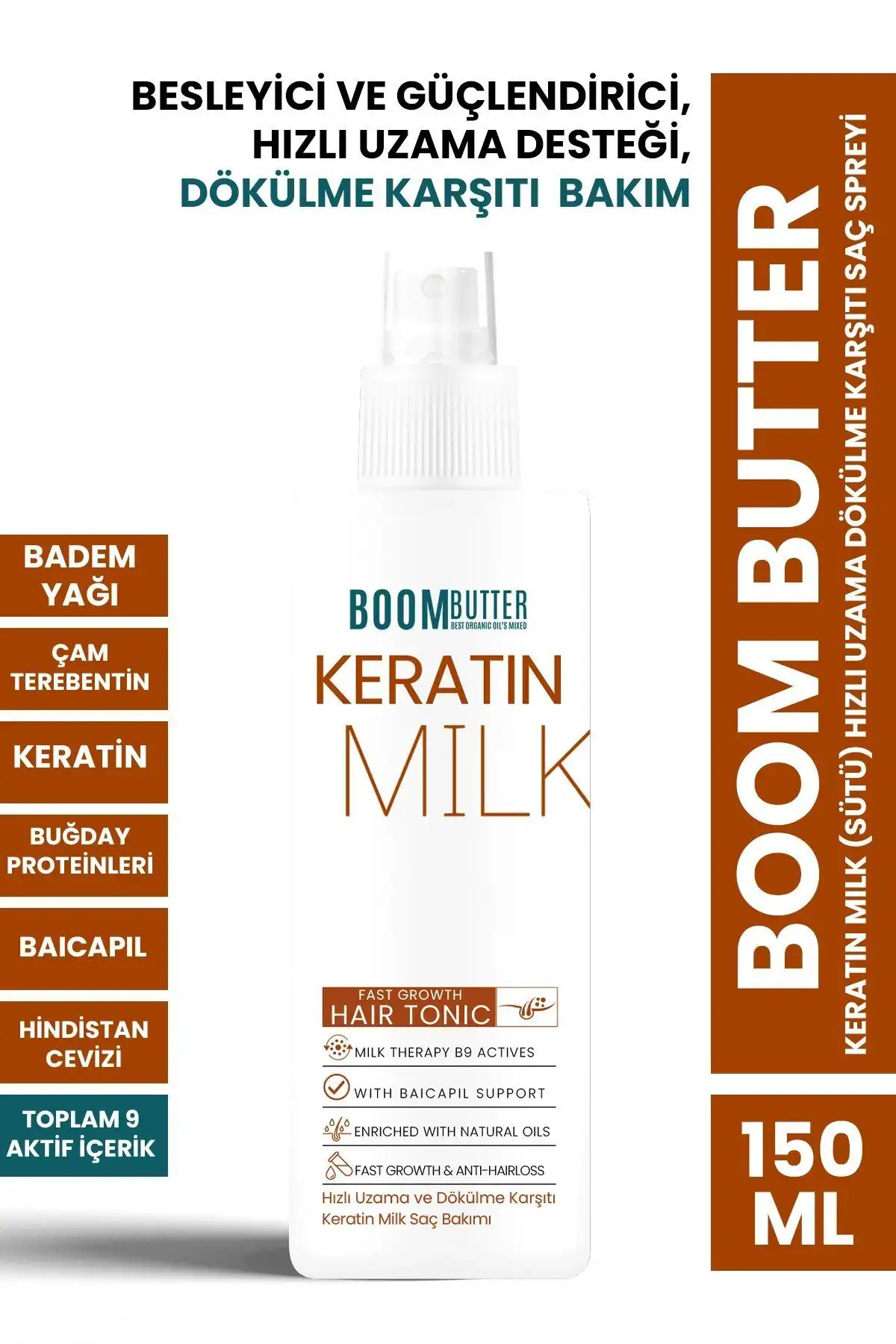 Boom Butter Keratin Milk: Hızlı Uzama Saç Spreyi