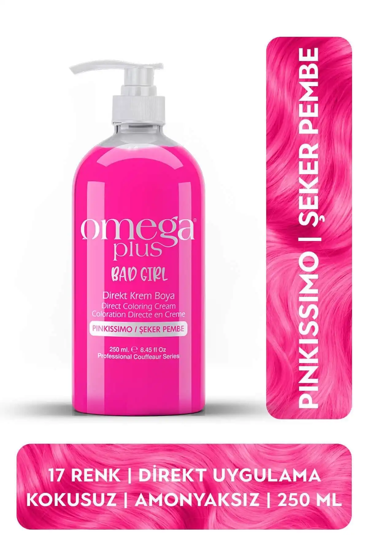Omega Plus Bad Girl Amonyaksız Şeker Pembesi Geçici Saç Boyası