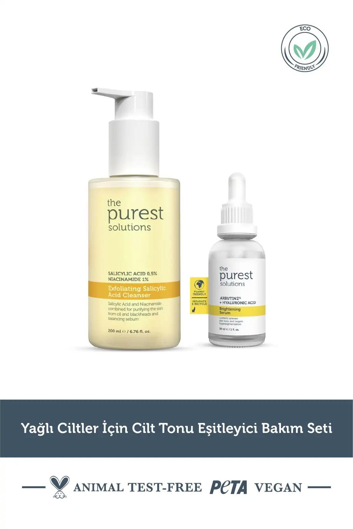 Yağlı ve akneye yatkın ciltler için cilt tonu eşitleyici bakım seti