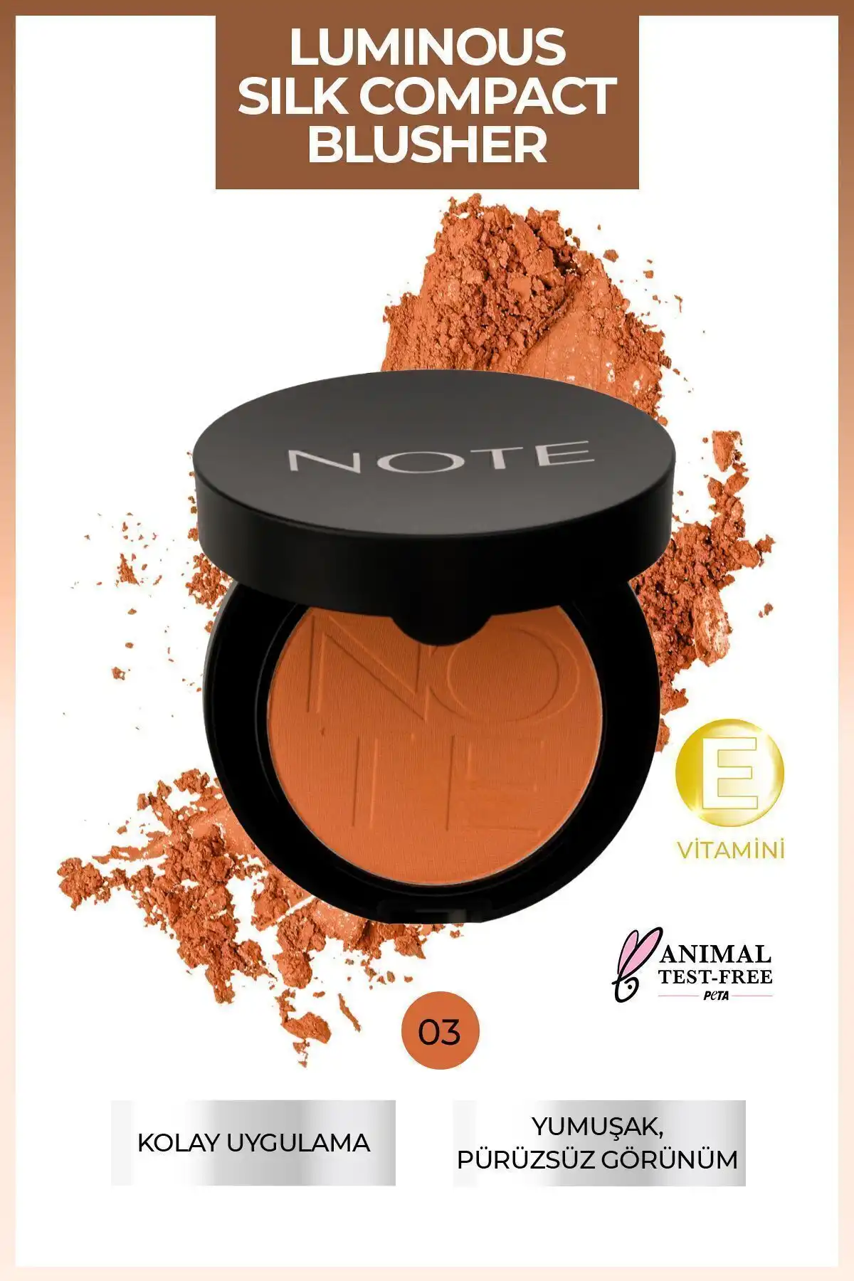 Note Cosmetics Luminous Silk Compact Allık: Doğal ve Kalıcı Mat Renk Seçeneği
