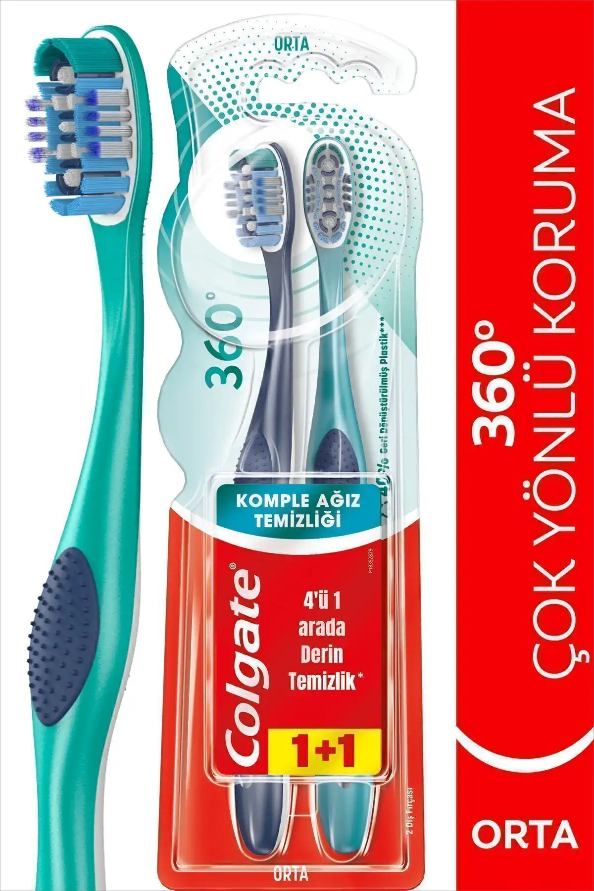 Colgate 360 Çok Yönlü Orta Sertlik Diş Fırçası Ağız Temizliği ve Beyazlatma Özelliği
