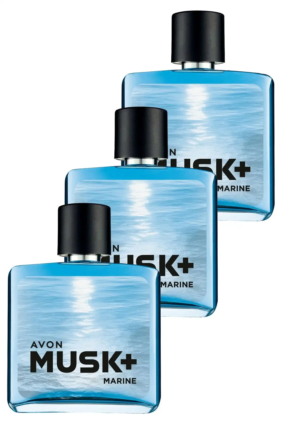 Avon Musk Marine Erkek Parfüm EDT 75 ml Üçlü Set: Ferah Koku Deneyimi