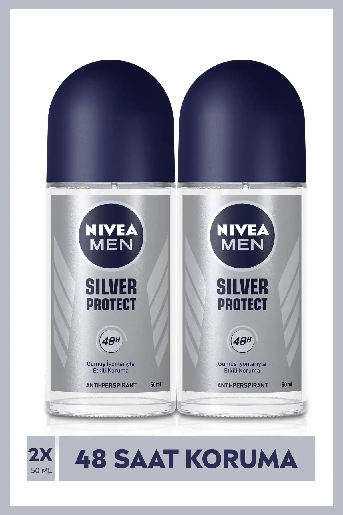 NIVEA Men Silver Protect Erkek Deodorant Roll-on 50 ml - İki Adet